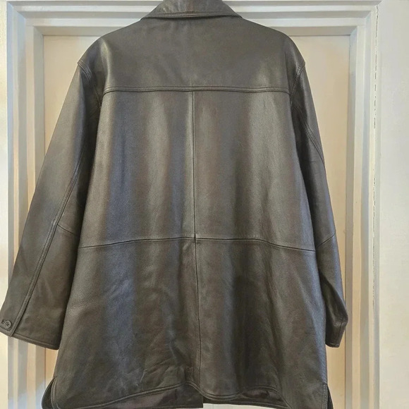 Vintage Centigrade Leather Button Down Shacket Shirt Jacket Brown Womens Size 1X - Picture 2 of 12